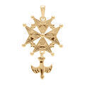 Pendentif croix Huguenote en vermeil grand mod&egrave;le