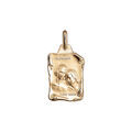 Pendentif en vermeil massif brillant et sable grand parchemin gemeaux Artemare