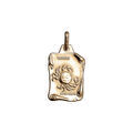 Pendentif en vermeil massif brillant et sable grand parchemin cancer Artemare