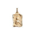 Pendentif en vermeil massif brillant et sable grand parchemin balance