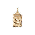 Pendentif en vermeil massif brillant et sable grand parchemin poissons
