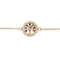 Bracelet en vermeil arbre de vie multi couleurs et contour d'oxydes blancs sertis - 16+3cm Artemare