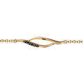 Bracelets sur Artemare : Bracelet en vermeil motifs barrettes pierres noires - 16+3cm