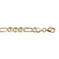 Bracelet en vermeil maille marine altern&eacute;e 6mm - 21cm