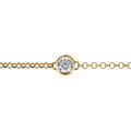 Bracelet en vermeil cha&icirc;ne petite jaseron avec pierre ronde serti clos - 18cm Artemare