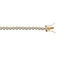 Bracelet en vermeil pierres rondes serti clos blanches - 18cm
