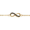 Bracelets sur Artemare : Bracelet en vermeil forme huit (infini) pierres noires sur la moitie - 16+2cm