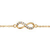 Bracelet en vermeil forme huit (infini) pierres blanches sur la moitie - 16+2cm