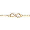 Bracelets sur Artemare : Bracelet en vermeil forme huit (infini) pierres blanches sur la moitie - 16+2cm