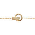 Bracelets sur Artemare : Bracelet en vermeil deux anneaux dont l'un est orn&eacute; d'oxydes blancs sertis -16+2cm
