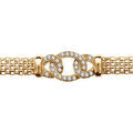 Bracelet en vermeil maille milanaise plus maillons d'oxydes sertis entrelac&eacute;s - 16+2cm