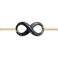Bracelets sur Artemare : Bracelet en vermeil motif infini c&eacute;ramique noire - 16+3cm