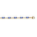 Bracelets sur Artemare : Bracelet en vermeil avec oxydes bleu fonc&eacute; et blancs - 17+2cm