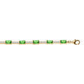 Bracelets sur Artemare : Bracelet en vermeil avec oxydes verts et blancs - 17+2cm