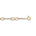 Braceleten vermeil motif infini et barrettes d'oxydes blancs sertis - 17+1cm Artemare