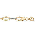 Bracelet en vermeil motif losange et barrettes d'oxydes blancs sertis - 17+2cm