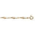 Bracelet en vermeil motif volute d'oxydes blancs sertis - 18+3cm