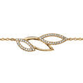 Bracelets sur Artemare : Bracelet en vermeil feuillage ajour&eacute; avec oxydes blancs sertis - 16+2cm
