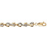 Bracelet en vermeil massif cha&icirc;ne fa&ccedil;on torsades avec oxydes blancs sertis sur le dessus - 16+3cm