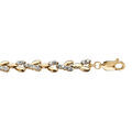 Bracelets sur Artemare : Bracelet en vermeil massif cha&icirc;ne fa&ccedil;on torsades avec oxydes blancs sertis sur le dessus - 16+3cm