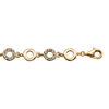 Bracelet en vermeil massif avec oxydes blancs sertis une maille sur deux -16,5+3cm