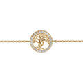 Bracelet en vermeil arbre de vie avec oxydes blancs sertis - 16+2cm