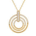 Colliers sur Artemare : Collier en vermeil trois cercles avec oxydes blancs sertis  - 41+4cm
