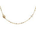 Collier en vermeil boules croix et m&eacute;daille religieuse - 43,5cm