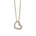 Collier en vermeil pendentif petit coeur pierres blanches - 42cm Artemare