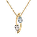 Collier en vermeil pendentif deux pierres topaze bleu et blanc - 42+3cm