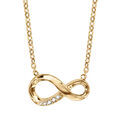 Collier en vermeil forme huit stylis&eacute; (infini) avec pierres blanches - 42+3cm