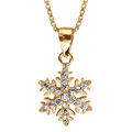 Collier en vermeil pendentif flocon de neige plein - 42+3cm Artemare