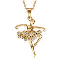 Collier en vermeil pendentif danseuse avec oxydes blancs sertis - 42+3cm Artemare