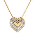 Collier en vermeil pendentif avec coeur oxydes blancs - 41+3cm