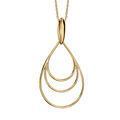Collier en vermeil pendentif forme trois gouttes &eacute;vid&eacute;es - 40+4cm