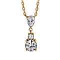 Colliers sur Artemare : Collier en vermeil pendant trois oxydes blancs sertis - 42+4cm
