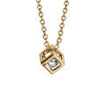 Colliers sur Artemare : Collier en vermeil pendentif cube oxyde blanc - 40+4cm