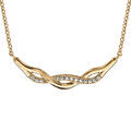 Collier en vermeil torsade oxydes blancs sertis - 42+3cm