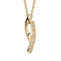 Collier en vermeil pendentif brins pendants oxydes blancs sertis - 42+3cm