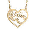 Collier en vermeil pendentif coeur &eacute;vid&eacute; d&eacute;coup&eacute; "je t'aime maman" - 40+5cm Artemare