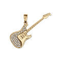 Pendentifs sur Artemare : Pendentif en vermeil et oxydes sertis guitare rock 35mm
