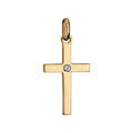 Pendentif en vermeil petite croix avec un oxyde blanc serti