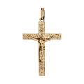Pendentif en vermeil J&eacute;sus Christ sur croix diamant&eacute; - grand mod&egrave;le