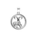 Pendentifs sur Artemare : Pendentif en argent rhodi&eacute; m&eacute;daille striee15mm zodiaque b&eacute;lier decoup&eacute;