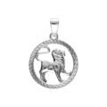 Pendentifs sur Artemare : Pendentif en argent rhodi&eacute; m&eacute;daille stri&eacute;e15mm zodiaque lion decoup&eacute;