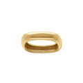 Bagues sur Artemare : Bague en acier dor&eacute; demi jonc rectangulaire