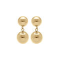 Boucles d'oreille sur Artemare : Boucles d'oreille tige en acier dor&eacute; deux boules