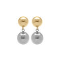 Boucles d'oreille sur Artemare : Boucles d'oreille tige en acier deux boules bicolore