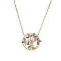 Collier en vermeil arbre de vie oxydes multi couleurs - 40+4cm Artemare