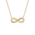 Collier en vermeil motif infini ajour&eacute; avec oxydes miel sertis - 40+5cm